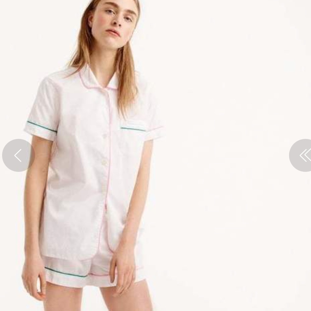 J. Crew Tipped Cotton Pajama Top Size S